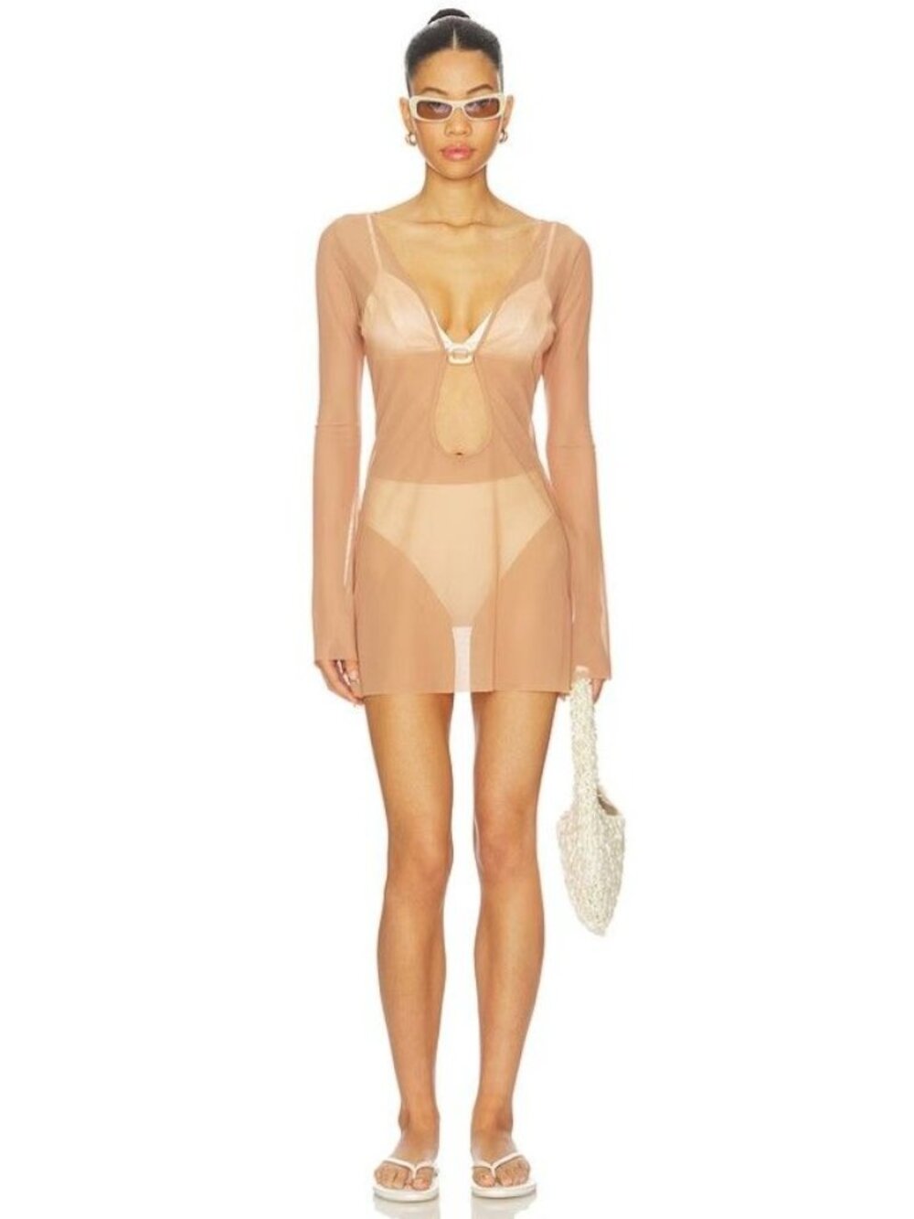 N-94. Bond Eye Ring Priya Mini Dress Fawn Mesh XS/S